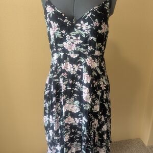 Lulu's Pink and White Sleeveless Sundress Midi